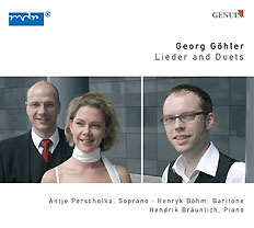 CD album cover 'Georg Ghler (1874-1954)' (GEN 87089) with Antje Perscholka, Henryk Bhm, Hendrik Brunlich