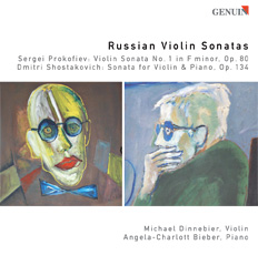 CD album cover 'Russische Violinsonaten' (GEN 89154) with Angela-Charlott Bieber, Michael Dinnebier