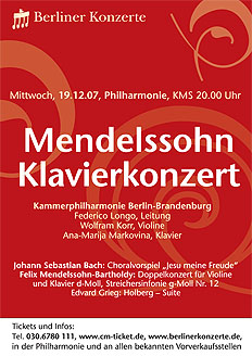 Ana-Marija Markovina spielt mit Wolfram Korr und der Kammerphilharmonie Berlin-Brandenburg